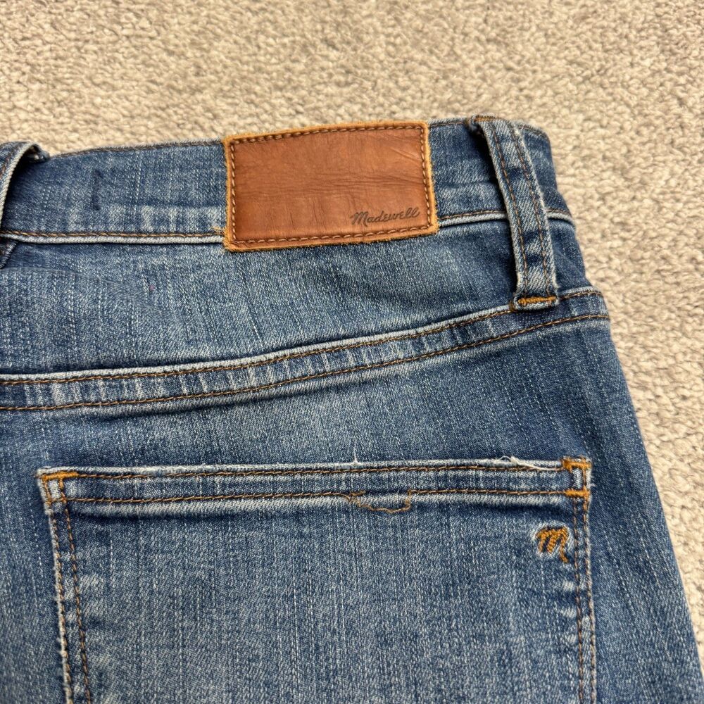 Madewell 10" High Rise Skinny Denim Jeans Womens 27 Blue Raw Hem Button Fly - Picture 5 of 16